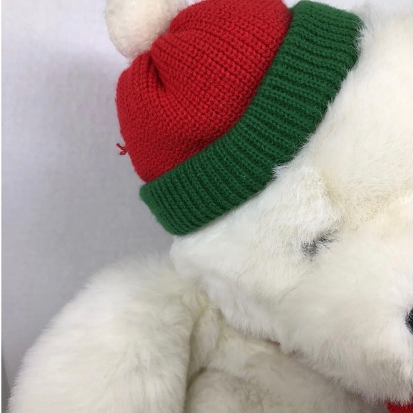Teddy Bear Large White Bear with Hat and Scarf Winter Ski - Picture 3 of 3